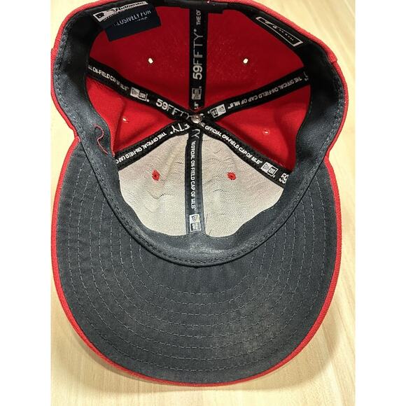 Texas Rangers New Era 59FIFTY Red Fitted Hat Size 7 1/8 Made in USA - Picture 4 of 7